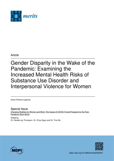Pdf Article Gender Disparity In The Wake Of The Pandemic Examining