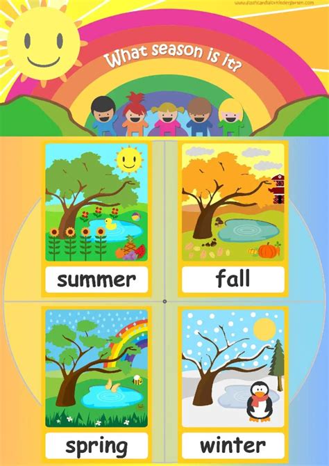 Seasons Flashcards Teach Seasons Free Flashcards And Posters
