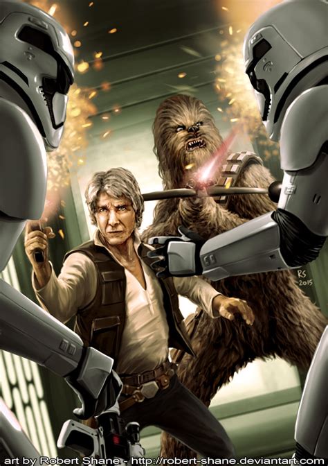 Han Solo And Chewbacca From The Force Awakens By Robert Shane On Deviantart