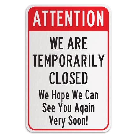 attention we are temporarily closed american sign company