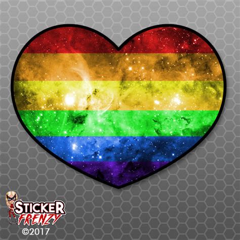 Lgbtq Pride Flag Nebula Heart Sticker Decal Fe801 Bumper Car Gay Lesbian Ace Aro Ebay