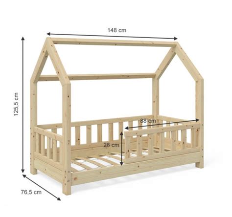 Toddler bed rails free plan. Small Montessori Toddler Floor Bed Frame with Rails in ...