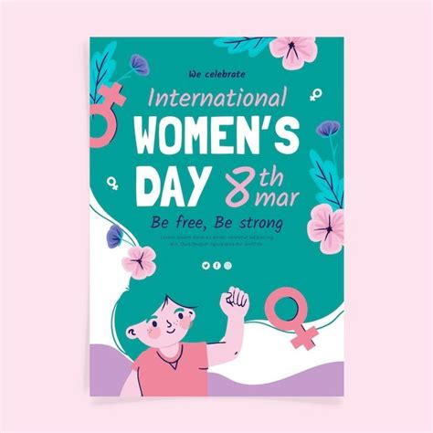free vector flat international women s day vertical poster template international womens day