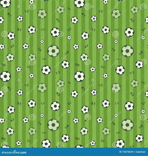 Football Seamless Pattern With Soccer Ball Stock Vector Illustration