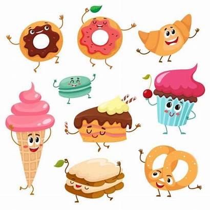 Dessert Cartoon Funny Tiramisu Vector Characters Smiley