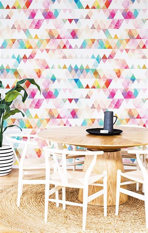 Rainbow Triangle Removable Wallpaper Repositionable Peel And Stick
