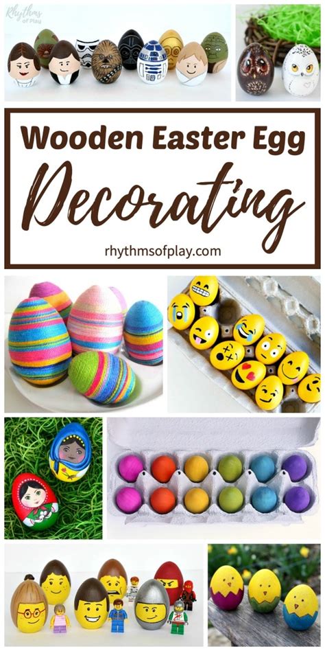 Wooden Easter Egg Crafts And Decorating Ideas Rhythms Of Play