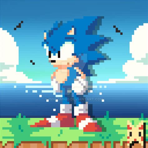 8 Bit Sonic Pixel Art Grid