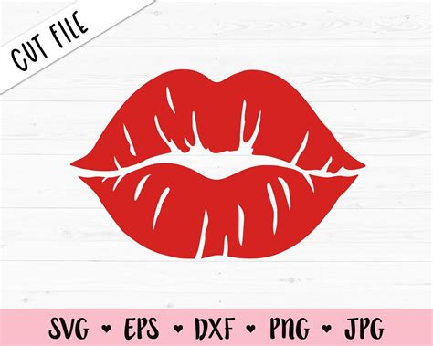 Red Lips SVG Bundle Kiss Clipart Red Lipstick Cut Files For Silhouette Red Lips Vector Dxf Svg