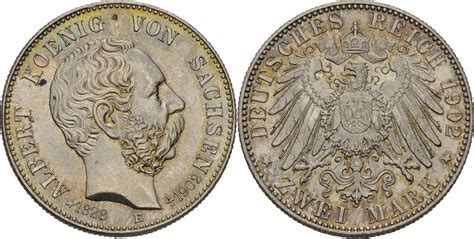 Sachsen 2 Mark 1902 Albert 1873 1902 CH UNC MA Shops