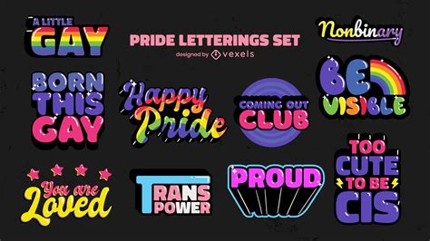 Lgbt Quote Pride Month Retro Badge Set Vector Download