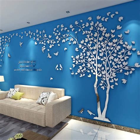 S Good Wall Stickers Tree，3d Tree Acrylic Mirror Wall Sticker Decals