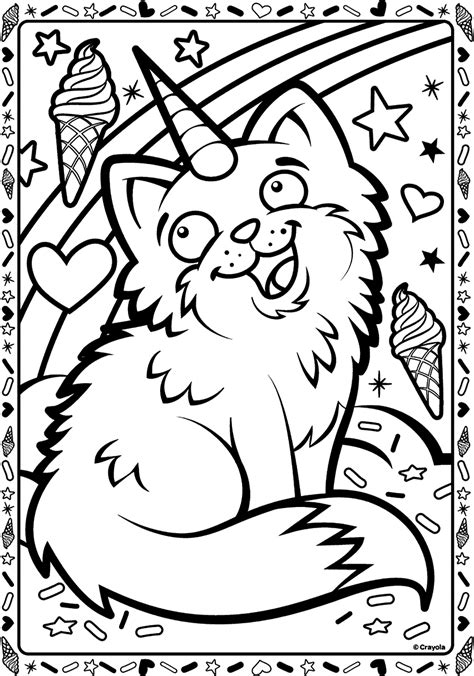 Unicorn Cat Coloring Pages To Print