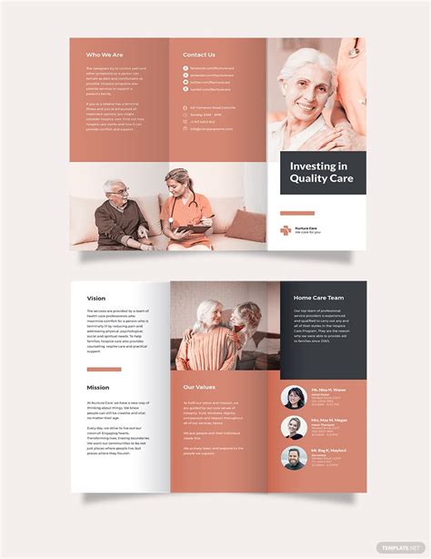 Hospice Care Tri Fold Brochure Template In Psd Word Indesign Pages