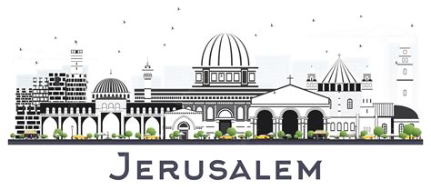 Premium Vector Jerusalem Israel Skyline With Gray Buildings Isolated