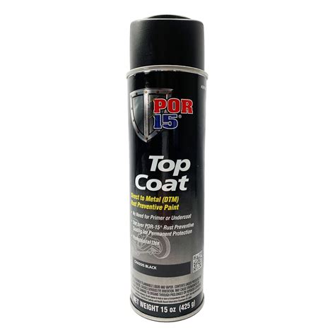 Por 15 Top Coat Chassis Black Dtm Aerosol Rust Preventive Paint Spray