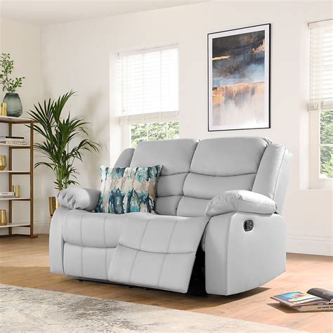 Sorrento 2 Seater Recliner Sofa Light Grey Classic Faux Leather Only £54999 Furniture And Choice