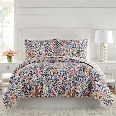 Vera Bradley Petite Floral Blue Twin Cotton Quilt A035717blnae The