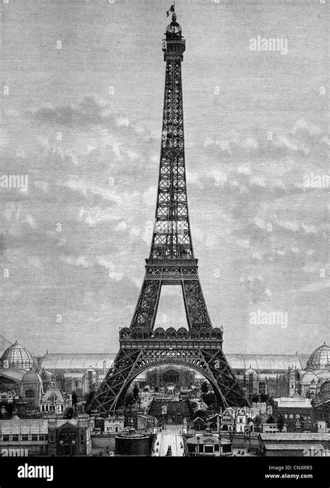 The Eiffel Tower In 1888 Paris France Historical Engraving 1888