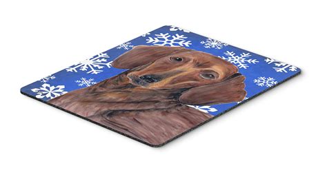 Dachshund Winter Snowflakes Holiday Mouse Pad Hot Pad Or Trivet