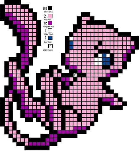 Minecraft Making Pixel Art Easy Mew The Pokemon By Animelovelover123