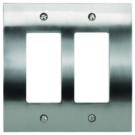 Decorative wall plates are made from a wide range of materials and can do a lot to enhance a room's decor. Zephyr 2 Rocker Metal Wall Plate, Brushed Nickel - Industrial - Switch Plates And Outlet Covers ...