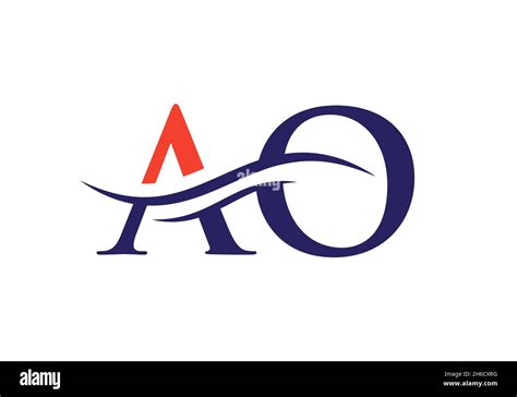 Monogram Letter Ao Logo Design Vector Ao Letter Logo Design With