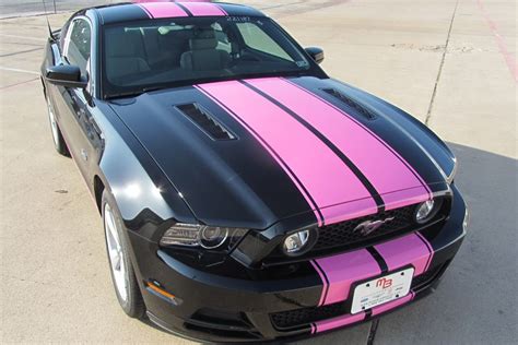 2014 Red Mustang With Black Stripes