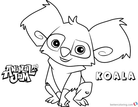 Is he in awe of different animals? Animal Jam Coloring Pages Koala - Free Printable Coloring ...
