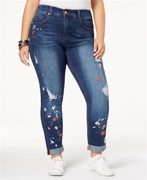 Melissa Mccarthy Melissa Mccarthy Womens Plus Paint Splatter Jeans
