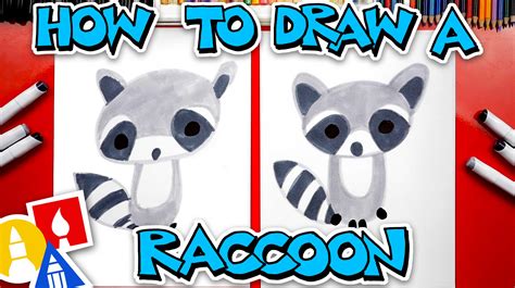 How To Draw A Cartoon Raccoon Art For Kids Hub