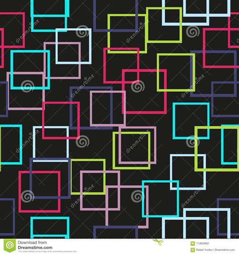 Seamless Pattern With Colorful Rectangle Squares Vector Stock Vector