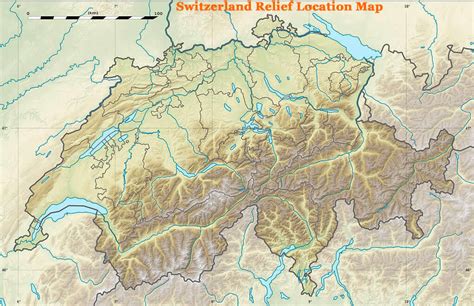 Switzerland Map Lakes