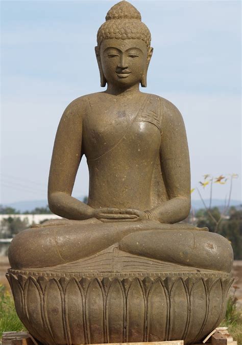 Sold Stone Serene Meditating Buddha 53 77ls59 Hindu