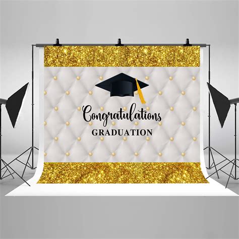 Black And Gold Flags Congrats Graduation Backgrounds Photo Backdrops