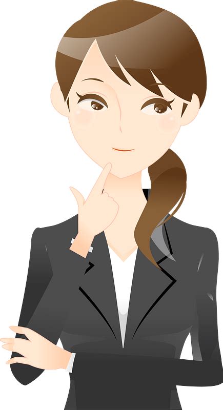 Kathleen Businesswoman Is Thinking Clipart Free Download Transparent