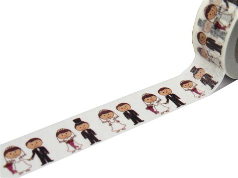 Wedding Washi Tape Wedding Tape Featuring A Bride And Groom Etsy