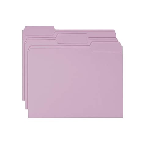 Smead File Folders 13 Cut Tab Letter Size Lavender 100box 12443