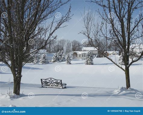 Winter Scene In Central New York State Quiet And Peaceful White Stock