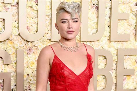 Florence Pugh Brings The Heat To The Golden Globes Red Carpet With Fiery Sheer Dress And