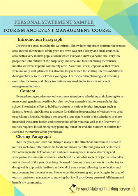 Tourism And Event Management Course Personal Statement Event