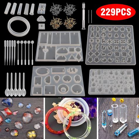Eeekit Silicone Resin Jewelry Molds Art And Craft Kit 229 Pieces
