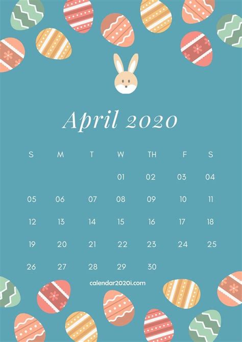 Free Download April 2020 Calendar Design Calendar Design Template