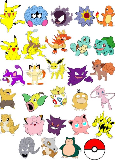 Pokemon Svg File Various Characters Etsy
