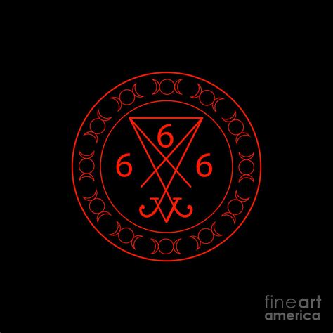 666 The Number Of The Beast With The Sigil Of Lucifer Symbol Digital