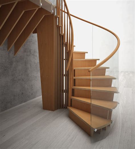 High End Staircase Radial Eestairs Half Turn Wooden Step