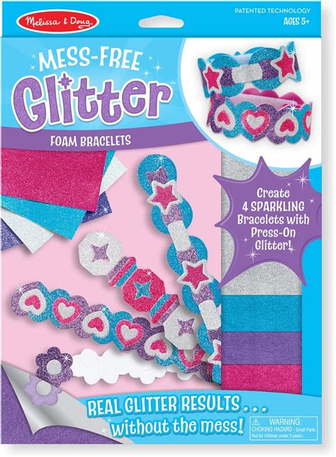 Melissa And Doug Mess Free Glitter Foam Bracelets Craft Kit