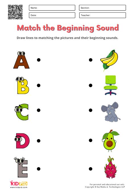 Beginning Sound Worksheet For Kindergarten