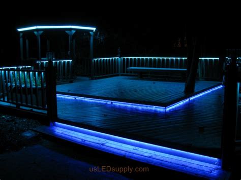 Led Deck Lighting With Rgb Flexible Led Strips Under Railings And Deck