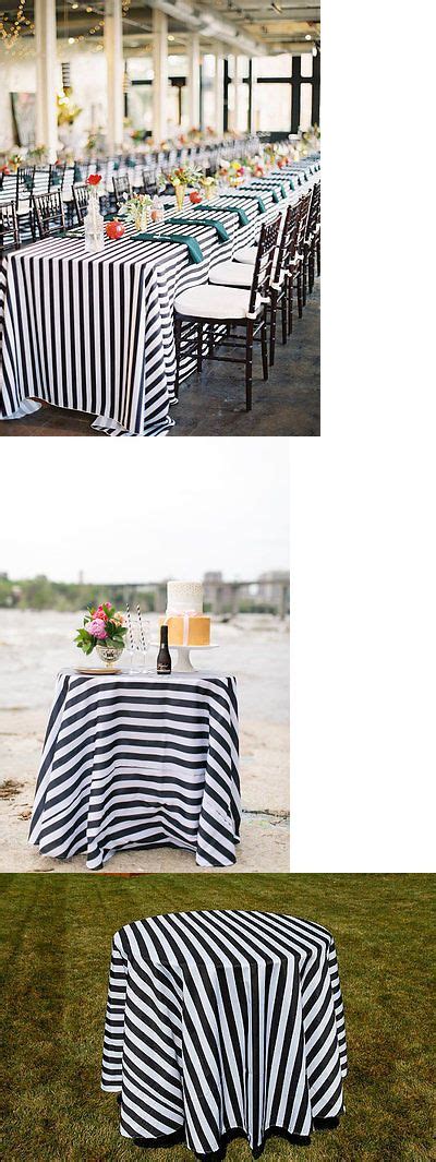 Venue Decorations 102430 5 Black And White Striped 90x132 Tablecloth